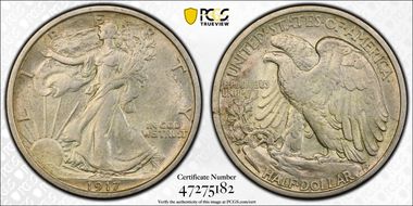 1917-S 50C Reverse AU58