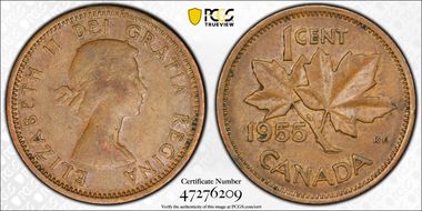 1955 1C No Strap AU50BN