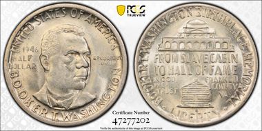 1946-S 50C Booker T. Washington AU58