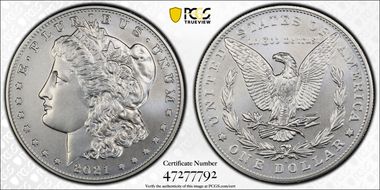 2021-S $1 Morgan Dollar 100th Anniversary MS70