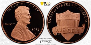 2023-S 1C Shield  First Strike PR70DCAM