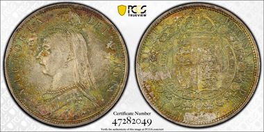 1887 1/2 Cr S-3924 Jubilee Head MS63