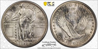 1917-S 25C Type 1 MS67FH