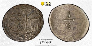 1732 1/2 Kr Ebner-273 AU50