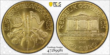 2021 € 50 Vienna Philharmonic MS69