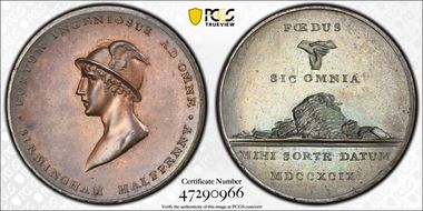 1799 Tk 1/2D DH-69a Warwickshire, Barker's MS63BN