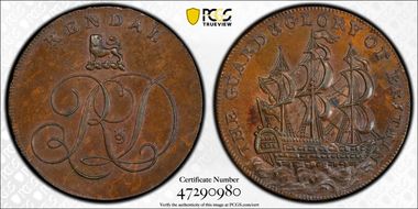 (c.1790) Tk 1/2D DH-5a Westmoreland, Kendal MS63BN