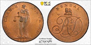 1794 Tk 1/2D DH-4 Westmoreland, Kendal MS65RB