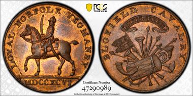 1796 Tk 1/2D DH-6 Norfolk, Blofield MS64RB