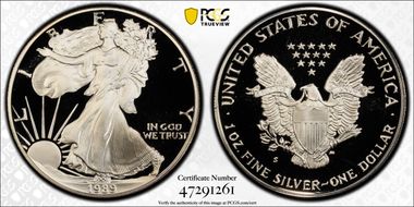 1989-S $1 Silver Eagle PR69DCAM
