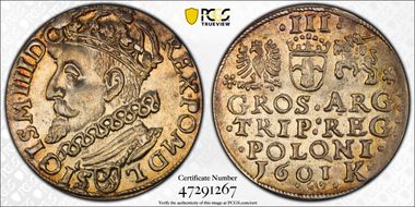 1601 K 3 Gr Kop-1195 Krakow Bust Lft MS62