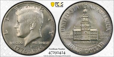 1976-S 50C Silver MS67+