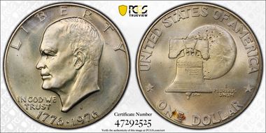 1976-S $1 Silver MS68