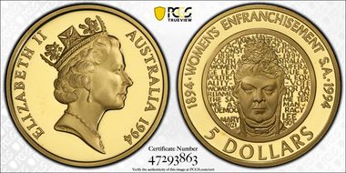 1994 $5 Women's Vote PR70DCAM