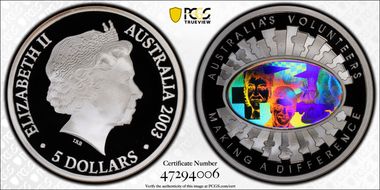 2003 $5 Volunteers PR70DCAM