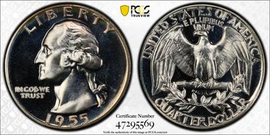1955 25C PR67