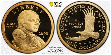 2008-S SAC$1 PR69DCAM
