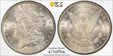 1884 $1 VAM 3 Large Dot MS63