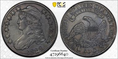 1828 50C Square 2, Small 8s, Lg. Letters N1