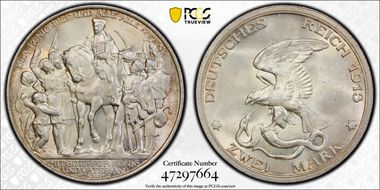 1913 2 Mk 100 Years J-109 MS64