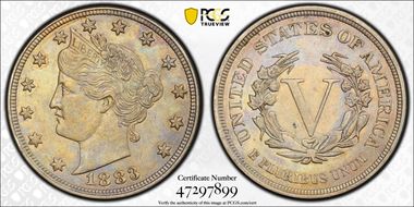 1883 5C No CENTS AU55