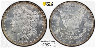 1878 7/8TF $1 Strong MS63