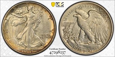 1917-S 50C Reverse AU55