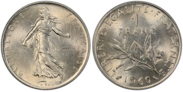 1960 1 Fr Gad-474 F-226 Petit 0 MS65