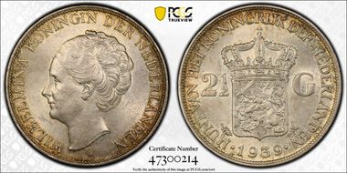 1939 2 1/2 G KM-165  Ag MS63