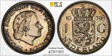 1956 Gulden Sch-1104a Piedfort Ag SP64