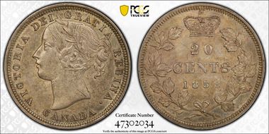 1858 20C Coinage ↑↓ AU55