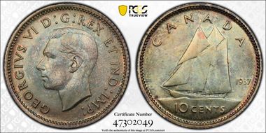 1937 10C Matte SP65+