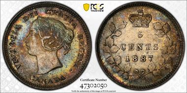 1887 5C AU58