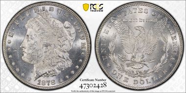 1878 7TF $1 Reverse of 1878 MS62