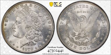 1878 7TF $1 Reverse of 1878 MS64