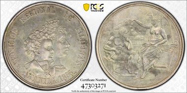 1895 Medal Honeycutt-37a Basso-714a Ag AU55