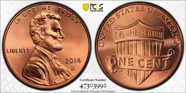 2014-D 1C Shield MS68RD