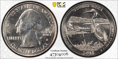 2015-D 25C Bombay Hook NP MS68