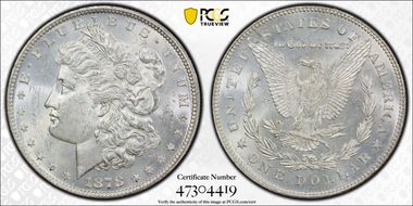 1878 7/8TF $1 Strong MS62+