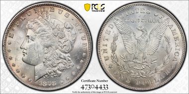 1878 7TF $1 Reverse of 1878 MS62