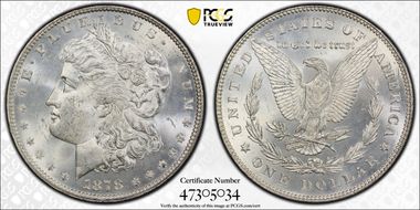 1878 7TF $1 Reverse of 1878 MS64