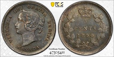 1898 5C Wide Date 1 MS63