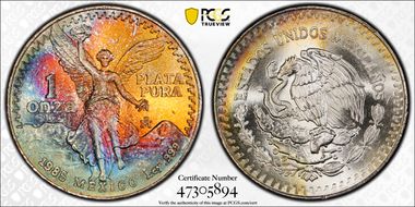1985-Mo Onza Libertad Ag MS68