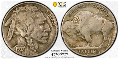 1937-D 5C 3 Legs, FS-901 VF20