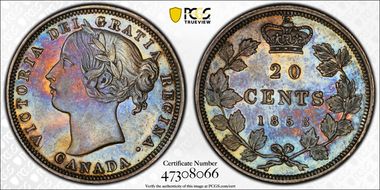1858 20C Coinage ↑↓ AU58