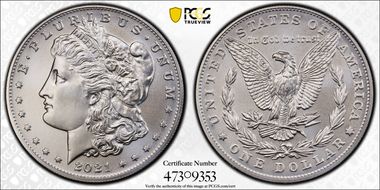 2021 $1 Morgan Dollar 100th Anniversary MS69