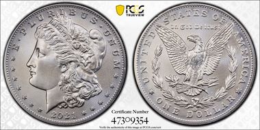 2021-CC Privy $1 Morgan Dollar 100th Anniversary MS68