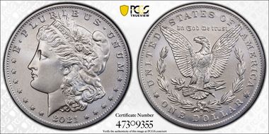 2021-O Privy $1 Morgan Dollar 100th Anniversary MS70