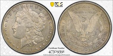 1881-O $1 VAM 1D Pummeled Eye AU50