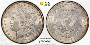 1900 $1 VAM 16A, Two Olive Rev MS64